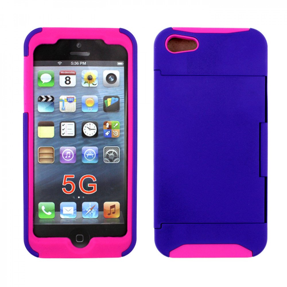 wholesale-iphone-5-credit-card-holder-defender-case-purple-hot-pink